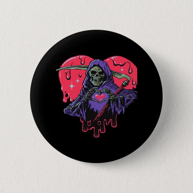 Heart Hands Reaper Classic Look Button (Front)