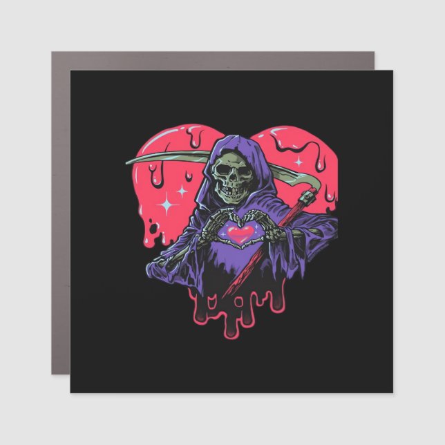 Heart Hands Reaper Classic Look Car Magnet (Front)