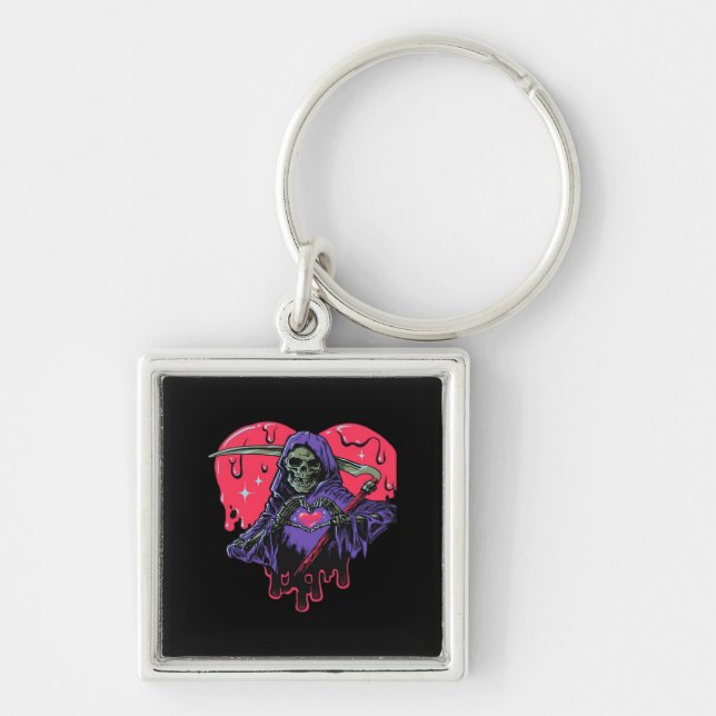 Heart Hands Reaper Classic Look Keychain (Front)