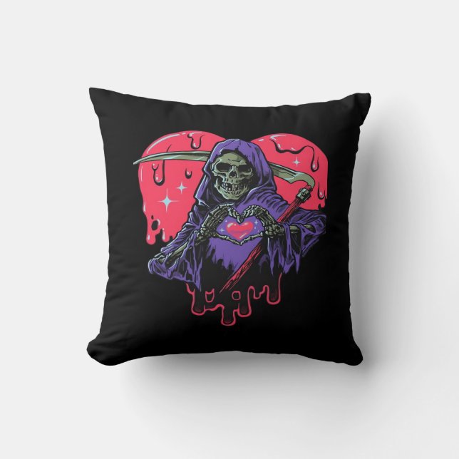 Heart Hands Reaper Classic Look Throw Pillow (Front)