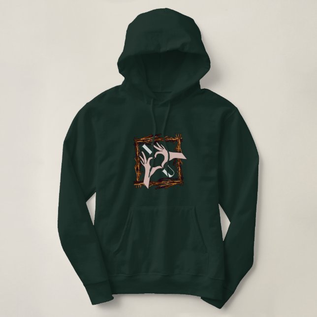 Heart Hands Sign Language Graphic Hoodie (Design Front)