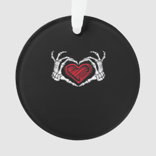 Heart Hands Skeleton Ornament