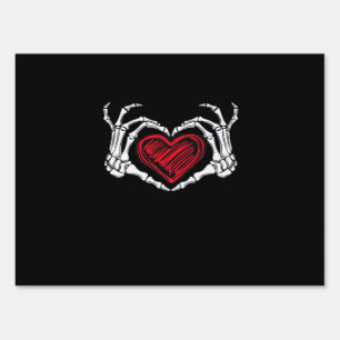 Heart Hands Skeleton Sign