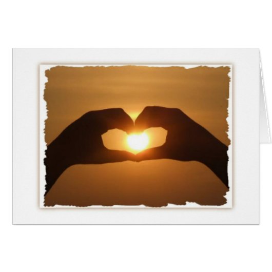 Heart Hands Sunset Cards (Front Horizontal)