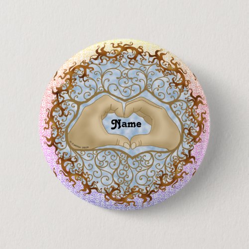 Heart Hands wedding button