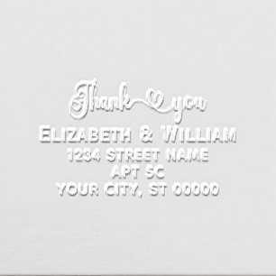 Heart Handwriting Typography Thank You #2 Address Embosser