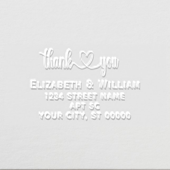 Heart Handwriting Typography Thank You #3 Address  Embosser (Design)