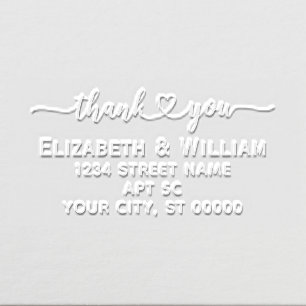 Heart Handwriting Typography Thank You #4 Address Embosser