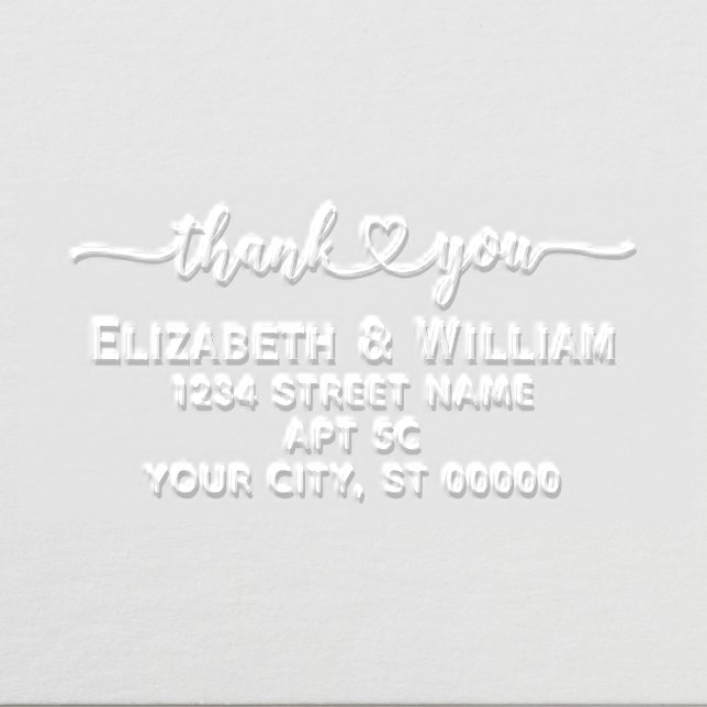 Heart Handwriting Typography Thank You #4 Address Embosser (Design)