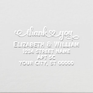 Heart Handwriting Typography Thank You #6 Address Embosser