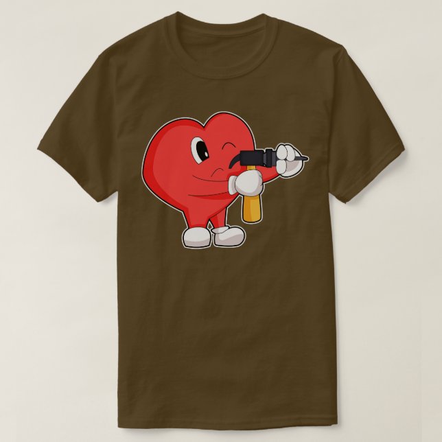 Heart Handyman Drill press T-Shirt (Design Front)