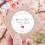 Heart Hangover Recovery Kit Wedding Party Favor Classic Round Sticker<br><div class="desc">These fun stickers would make a wonderful addition to your after party supplies! Easily customize them by clicking on the "personalize" option.</div>