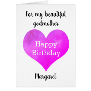 Heart Happy Birthday Godmother Cards