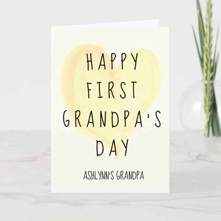 Heart Happy First Grandpa's Day Card Zazzle