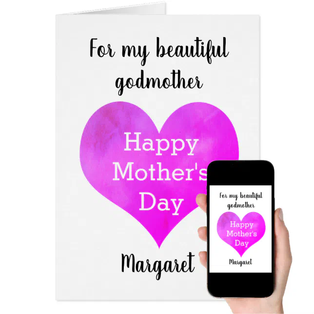 Heart Happy Mother's Day Godmother Zazzle