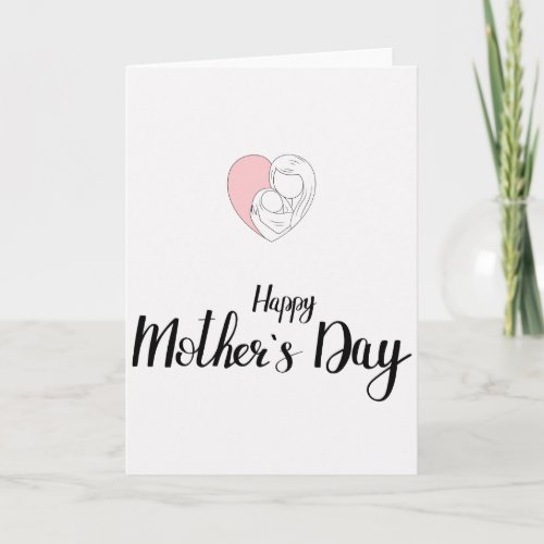 Heart Happy Mothers Day Holiday Card 