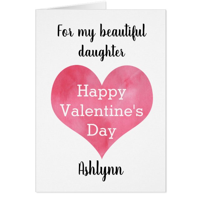 Heart Happy Valentine's Day Daughter Cards (Front)