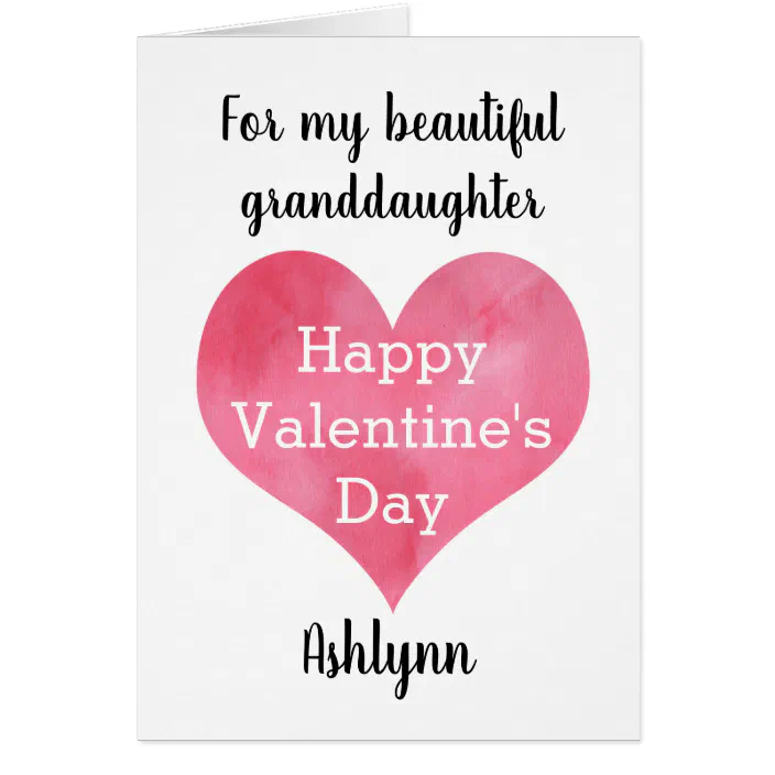 Valentines Greeting Card Happy Valentines Day Granddaughter 26826