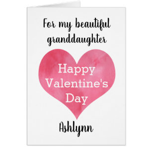 Heart Happy Valentine's Day Granddaughter Cards