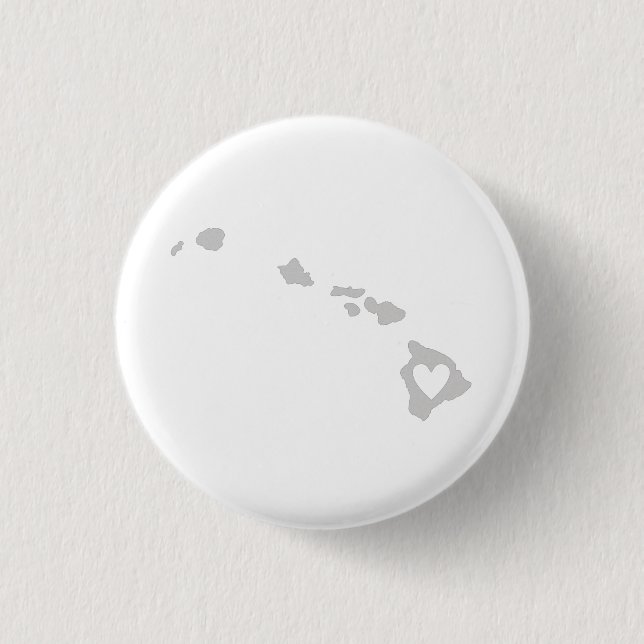 Heart Hawaii state silhouette Pinback Button (Front)