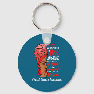 Heart Health Black Women Melanin Heart Disease Awa Keychain