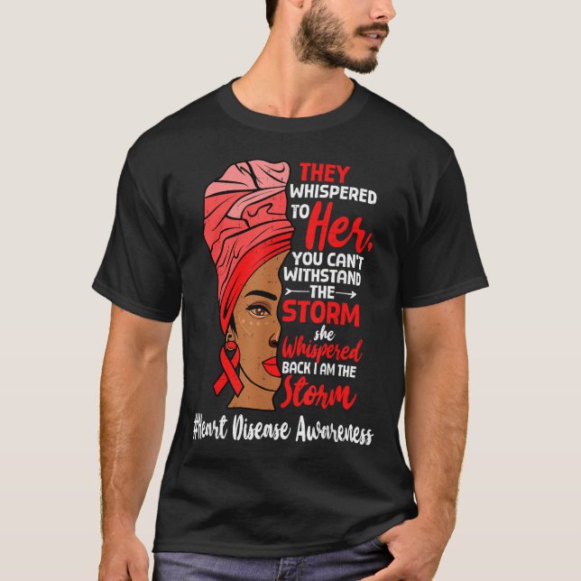 Heart Health Black Women Melanin Heart Disease Awa T-Shirt (Front)