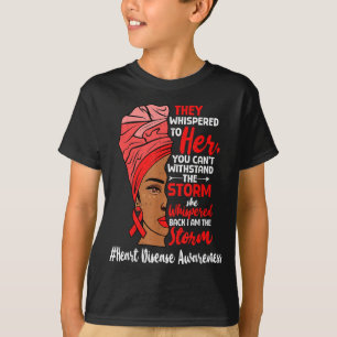 Heart Health Black Women Melanin Heart Disease Awa T-Shirt