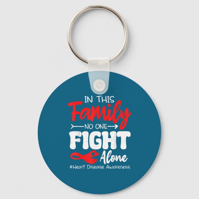 Heart Health Heart Disease Awareness Chd Family Su Keychain (Front)