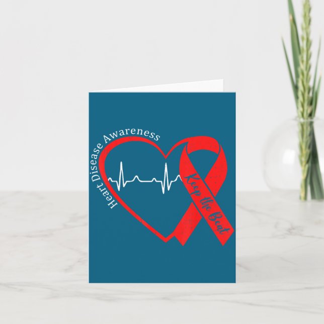 Heart Health Heart Disease Awareness Chd Heartbeat Card (Front)