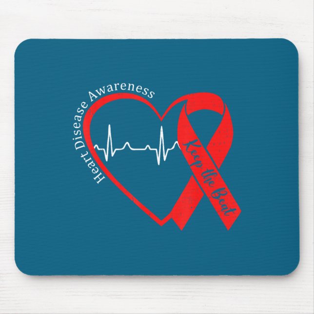Heart Health Heart Disease Awareness Chd Heartbeat Mouse Pad (Front)