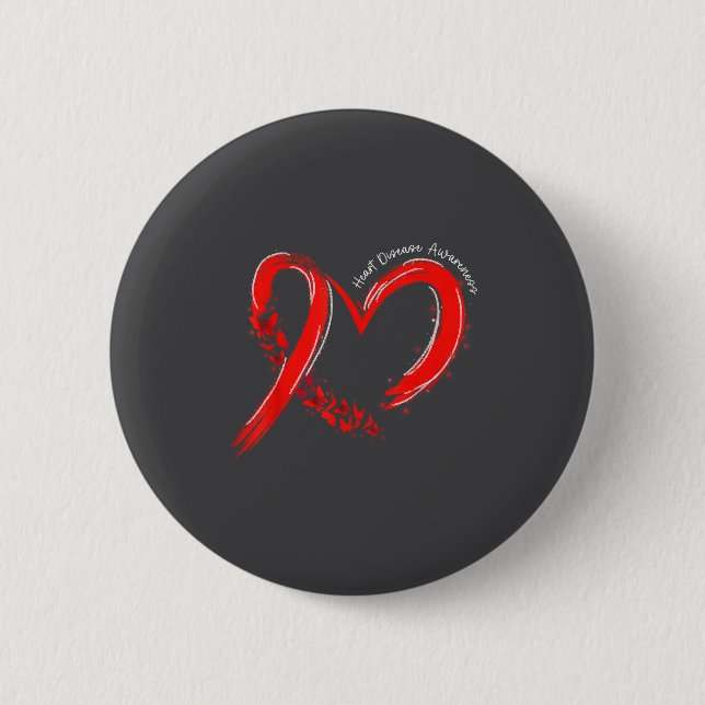Heart Health Heart Disease Awareness Chd Mens Wome Button (Front)