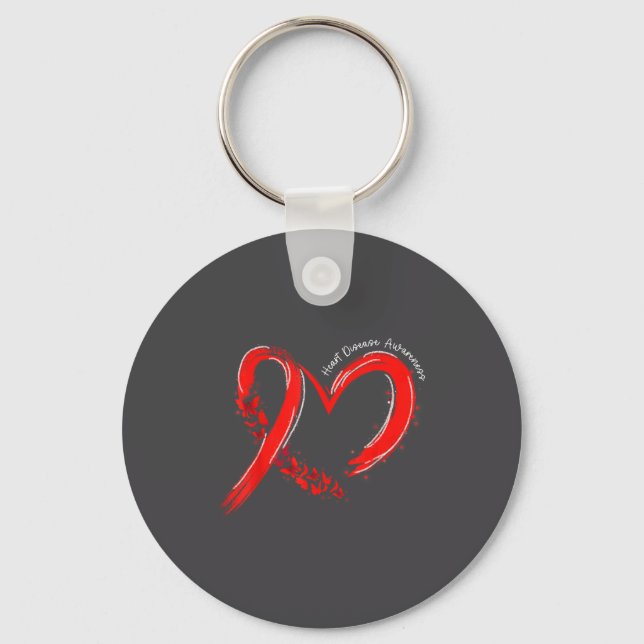 Heart Health Heart Disease Awareness Chd Mens Wome Keychain (Front)