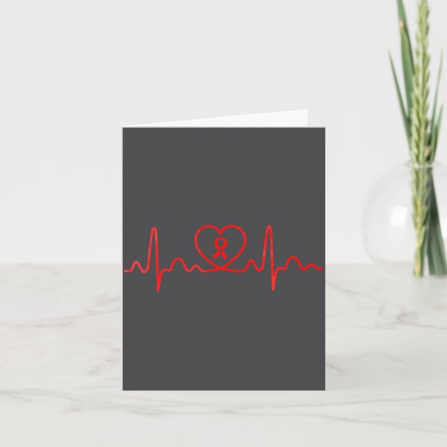 Heart Health Heart Disease Awareness Heartbeat Chd Card (Front)