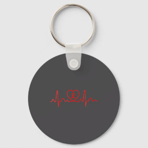 Heart Health Heart Disease Awareness Heartbeat Chd Keychain