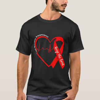 Heart Health Heart Disease Awareness Heartbeat Chd T-Shirt