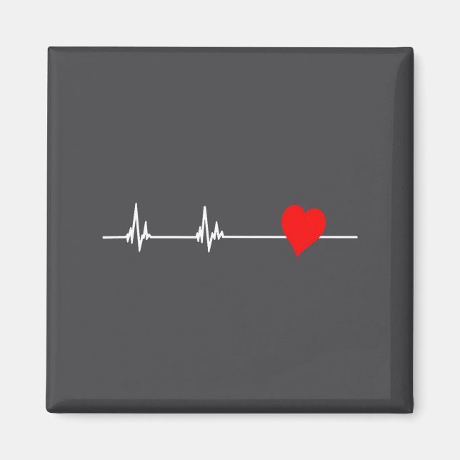 Heart Health Heart Disease Awareness Heartbeat Wom Magnet (Front)