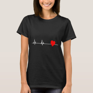Heart Health Heart Disease Awareness Heartbeat Wom T-Shirt