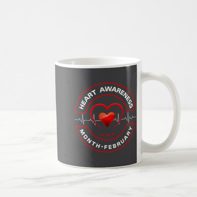 Heart Health Month February American Heart Health  Coffee Mug (Right)