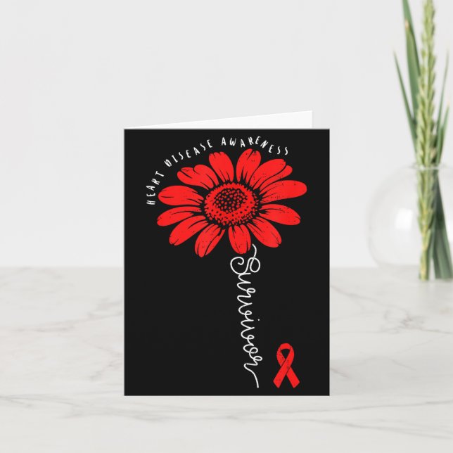 Heart Health Survivor Heart Disease Awareness Chd  Card (Front)