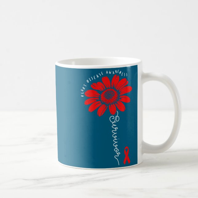 Heart Health Survivor Heart Disease Awareness Chd  Coffee Mug (Right)
