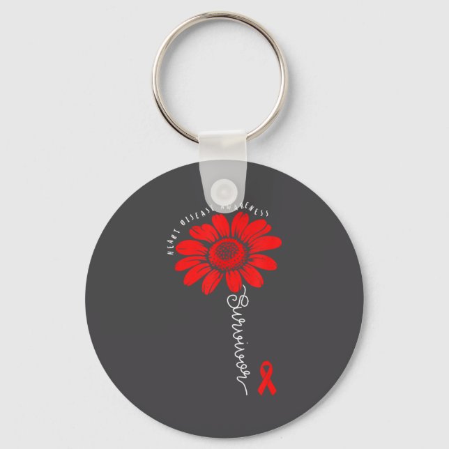 Heart Health Survivor Heart Disease Awareness Chd  Keychain (Front)