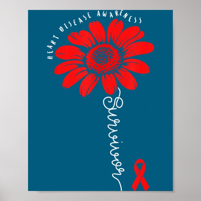 Heart Health Survivor Heart Disease Awareness Chd  Poster (Front)