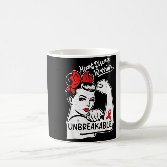 Heart Health Warrior Heart Disease Awareness Chd W Coffee Mug (Right)