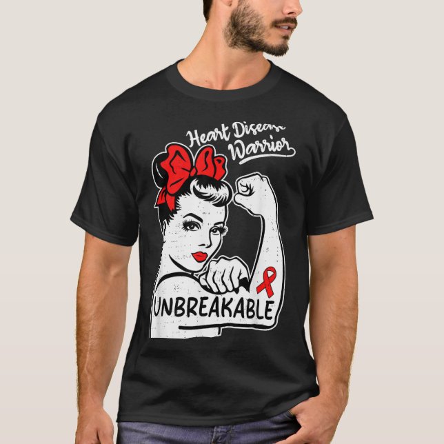 Heart Health Warrior Heart Disease Awareness Chd W T-Shirt (Front)