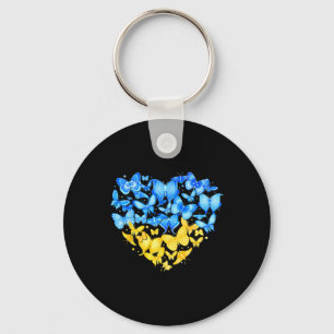Heart Heart Ukraine Butterfly Ukraine Sunflower 1 Keychain