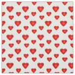 heart, hearts, big small red hearts fabric