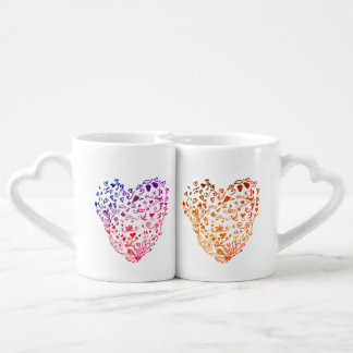 Heart Hearts Drawing Coffee Mug Set