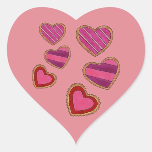 Heart Hearts Pink Sugar Cookie Valentines Day Heart Sticker