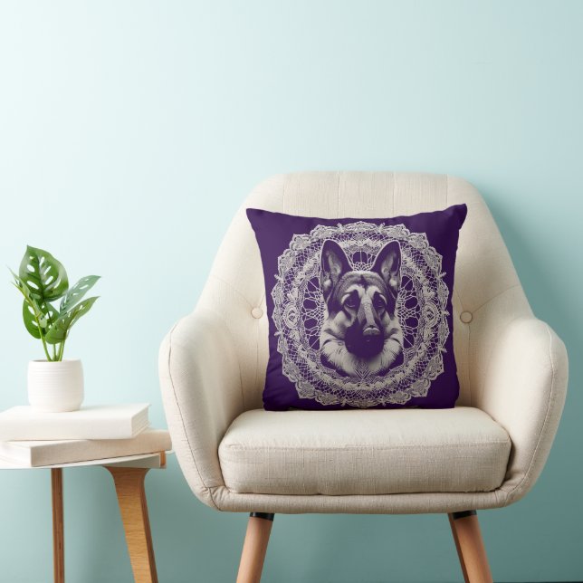 Heart heat in the design shepherd and poem throw pillow (Chair)