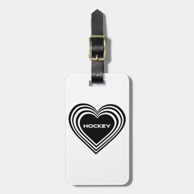 HEART HOCKEY LUGGAGE TAG (Front Vertical)